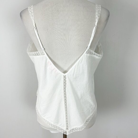 Y2K Victoria’s Secret White Embroidered Cami Lace Trim Boho Cottage Size Large - Picture 5 of 7